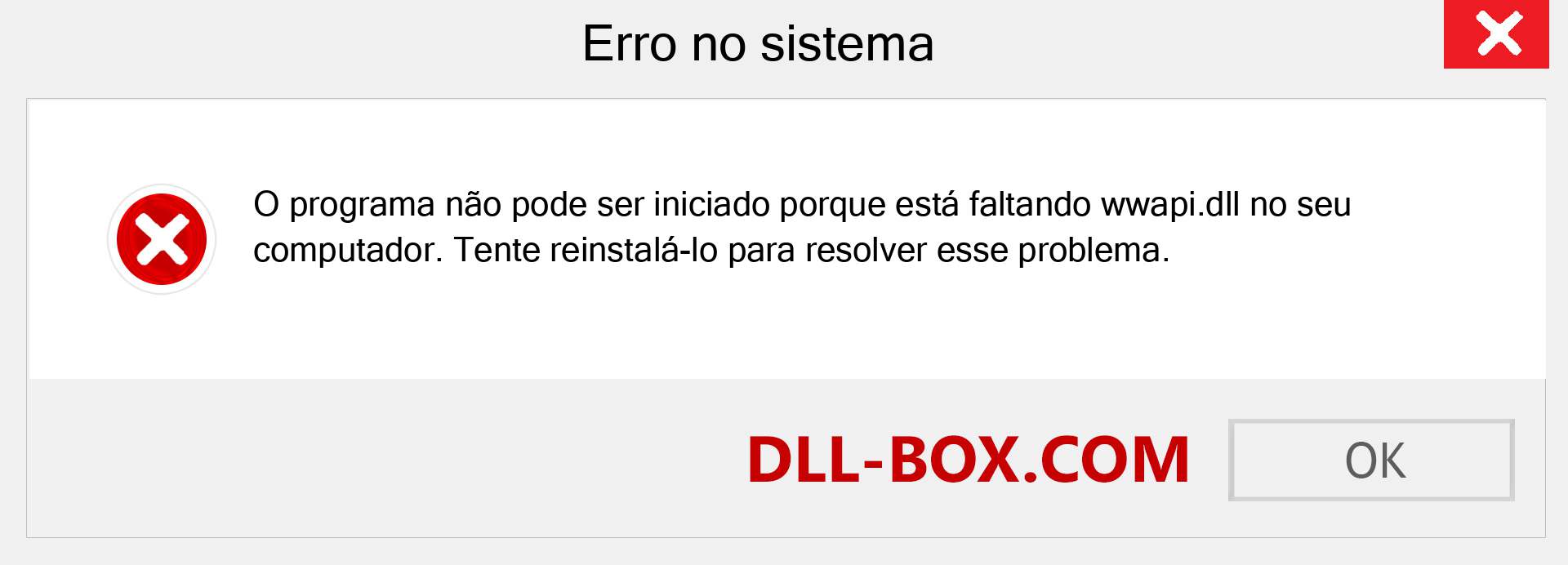 Arquivo wwapi.dll ausente ?. Download para Windows 7, 8, 10 - Correção de erro ausente wwapi dll no Windows, fotos, imagens